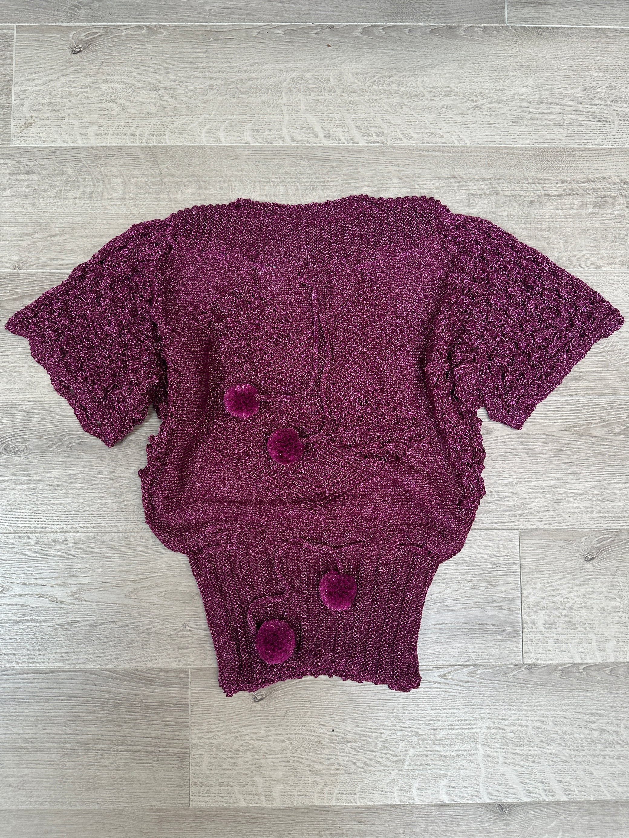 PURPLE KNITTED T-SHIRT
