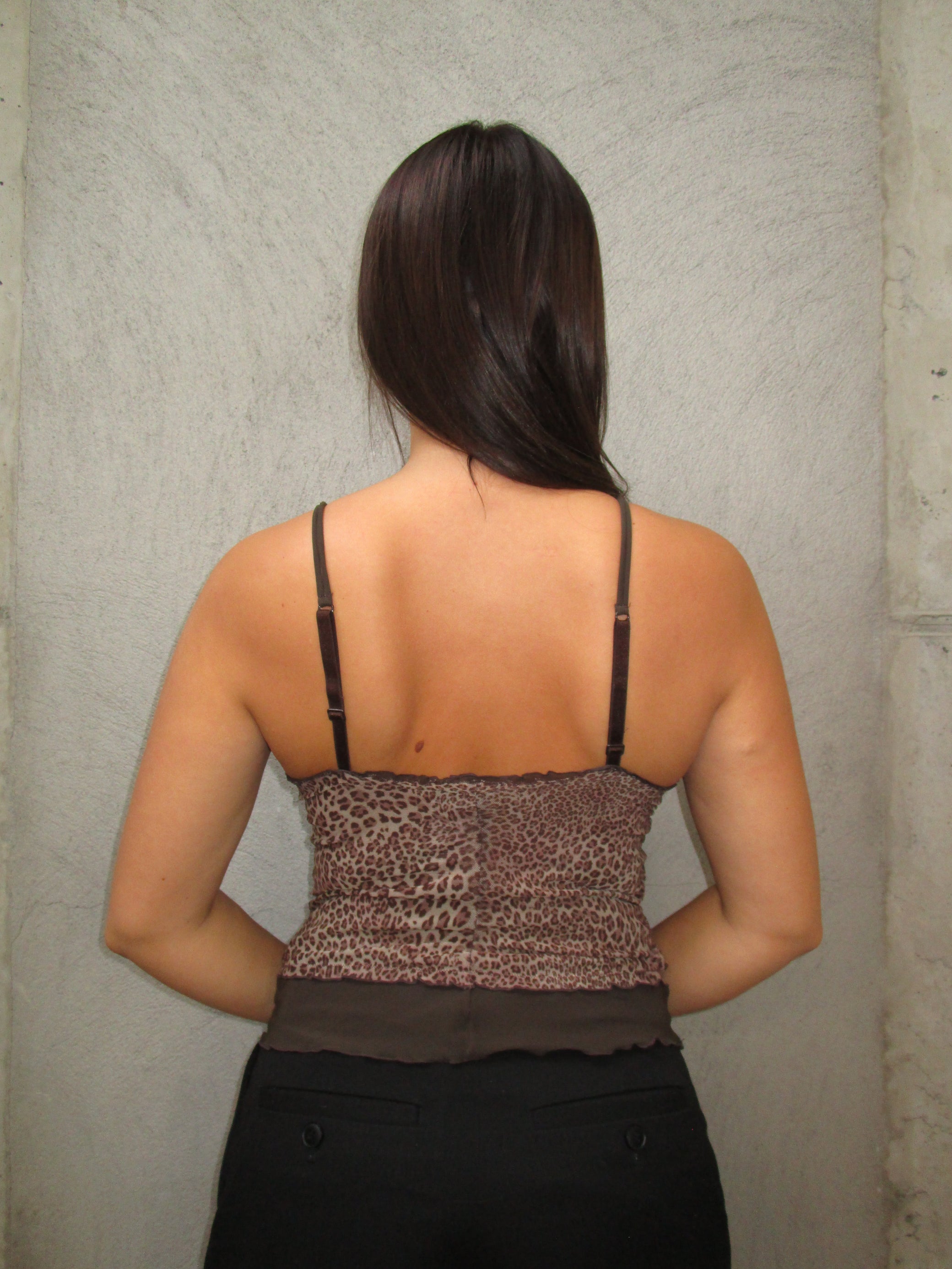 LEOPARD MESH TOP