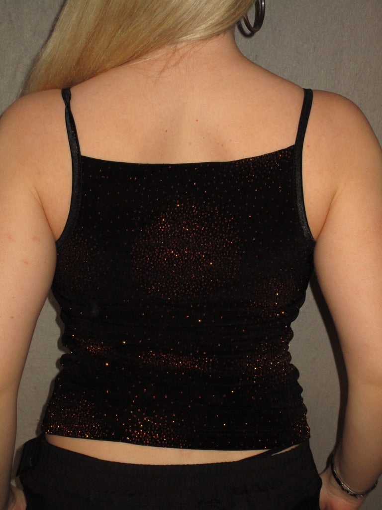 GEORGE ROUSSONS BLACK TOP WITH GLITTER