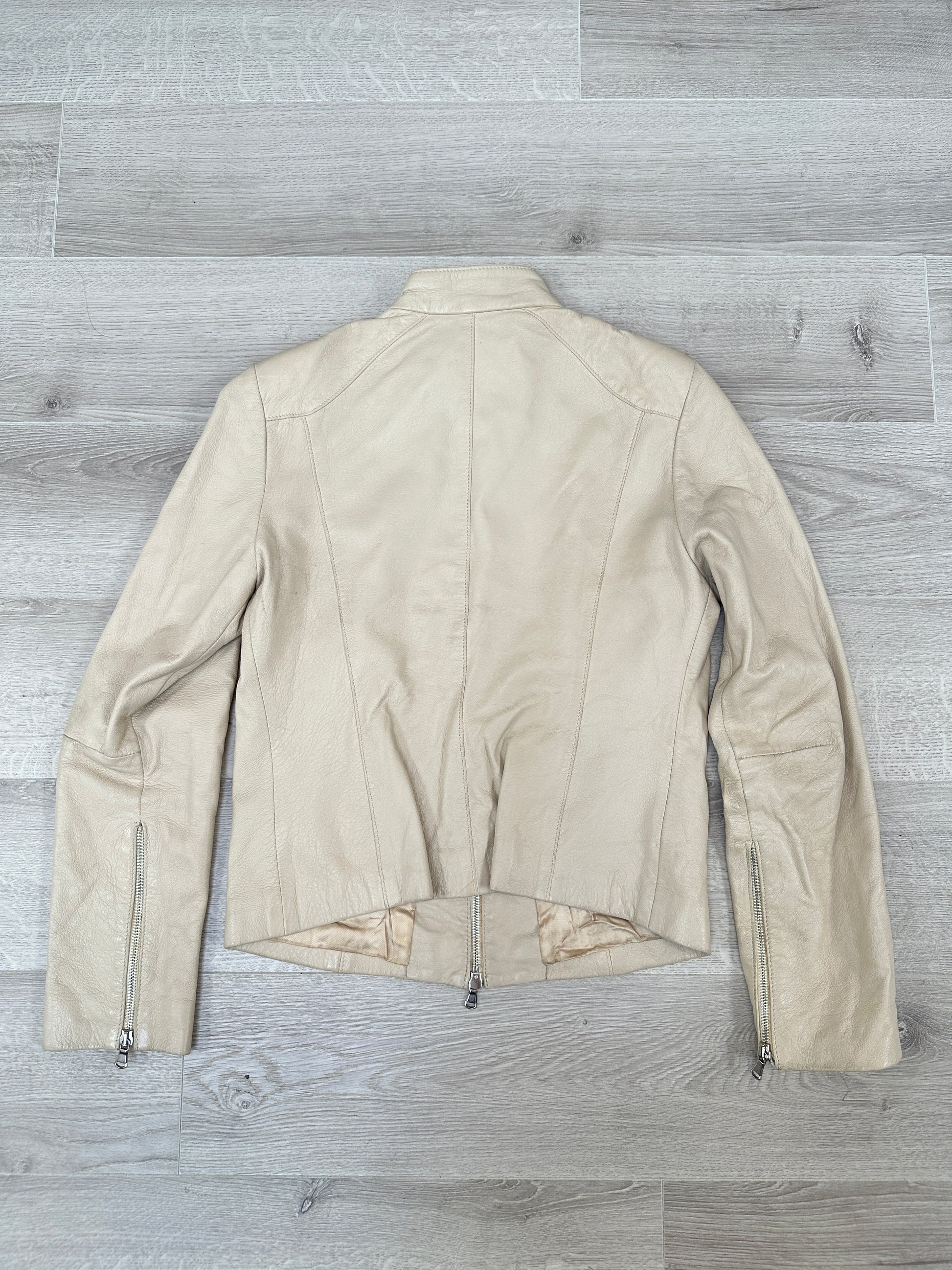CREAM LEATHER JACKET