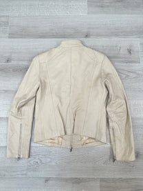 CREAM LEATHER JACKET