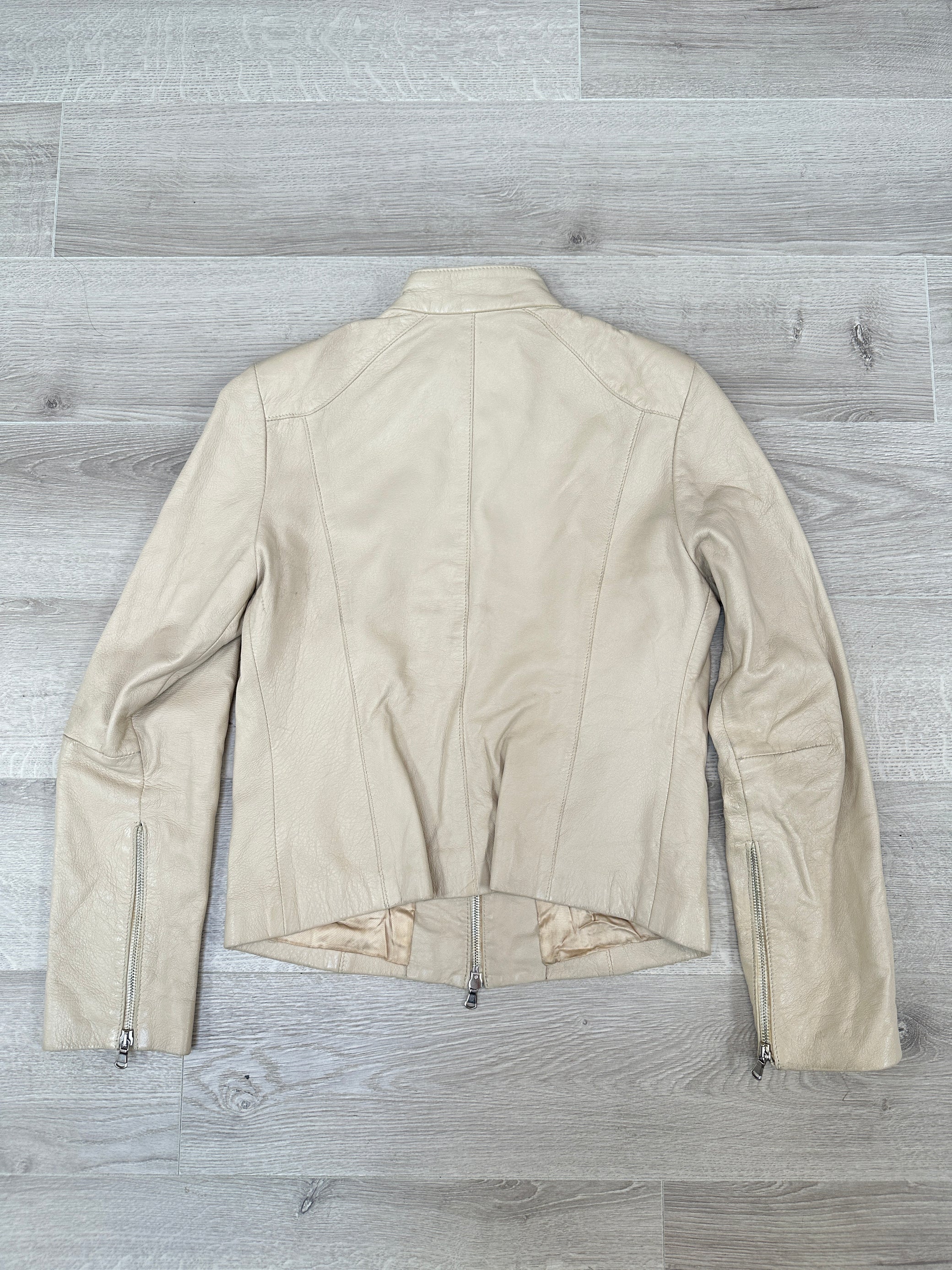 CREAM LEATHER JACKET