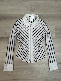 WHITE &amp; BLACK SIP UP SHIRT