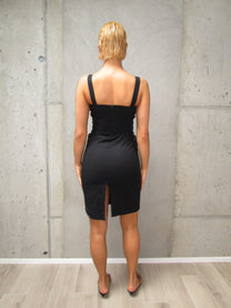 Black dress with tie details