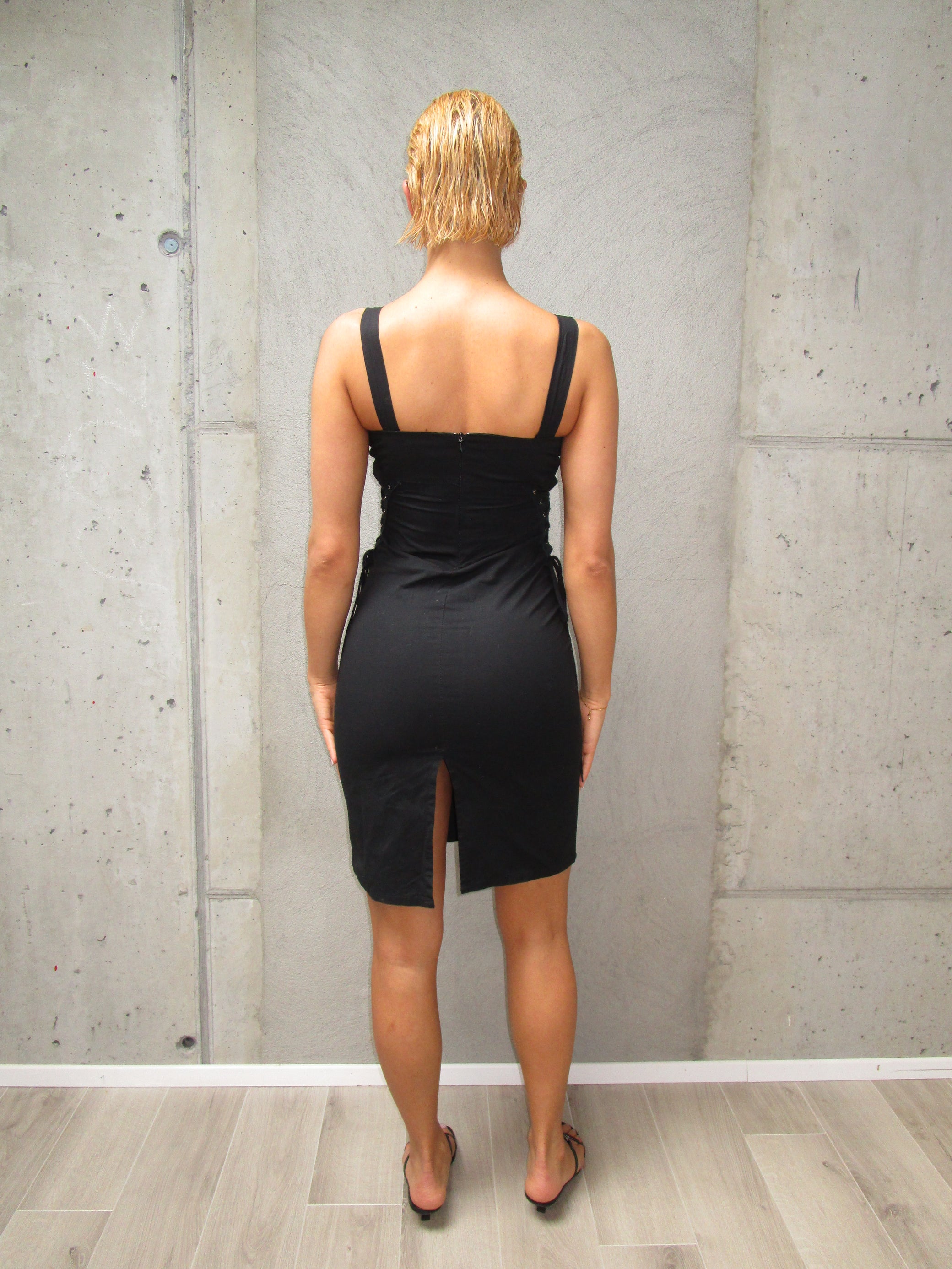 Black dress with tie details