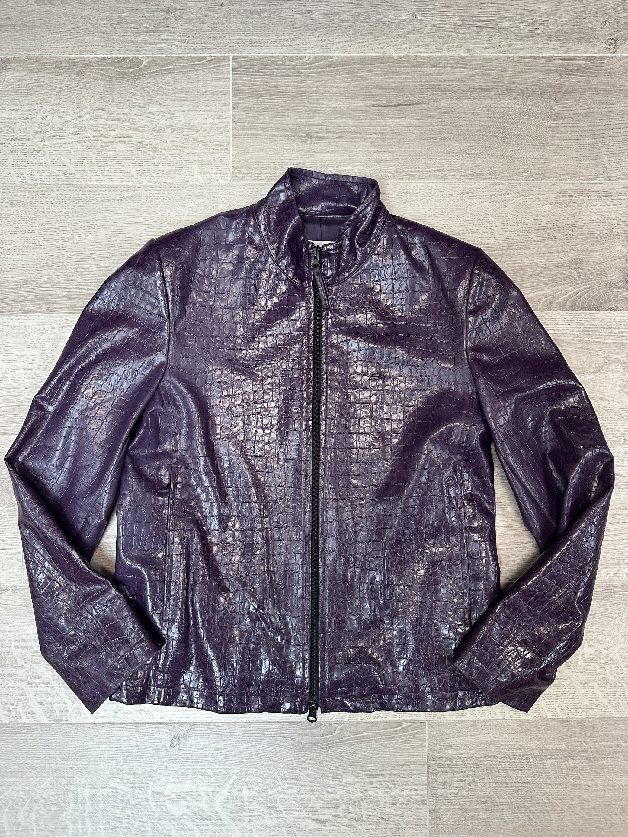 PURPLE FAUX LEATHER JACKET