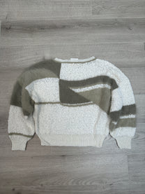 WHITE &amp; BROWN SWEATER