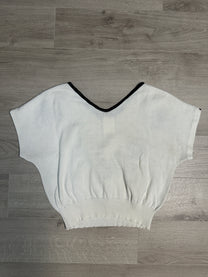 WHITE POKADOT KNITTED SHIRT