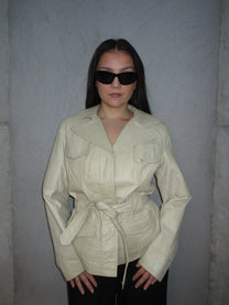 BEIGE LEATHER BLAZER