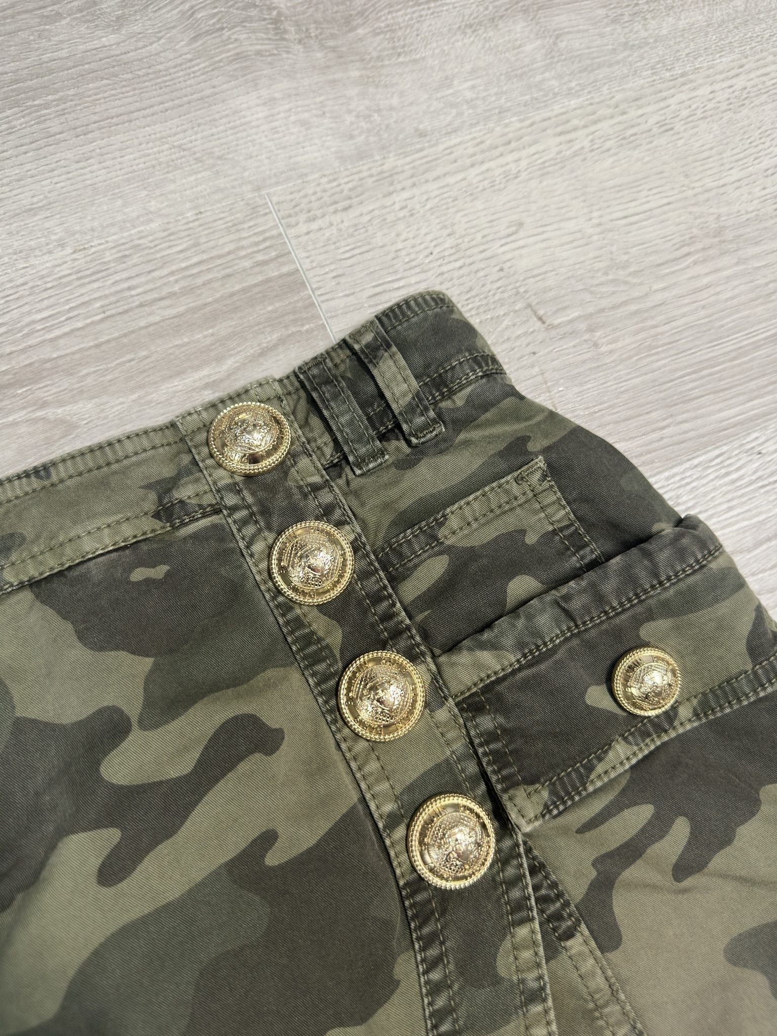 BALMAN GREEN CAMO SKIRT