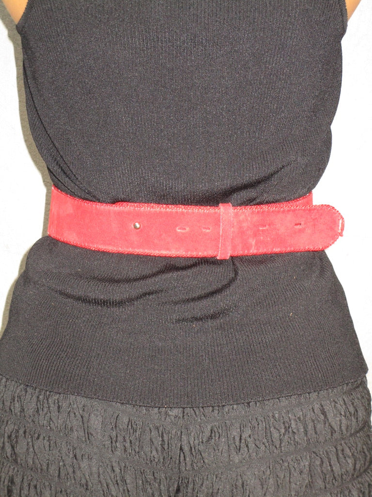 Red leather belt