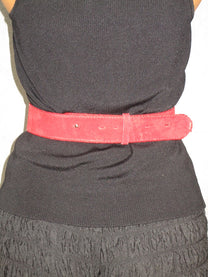 Red leather belt