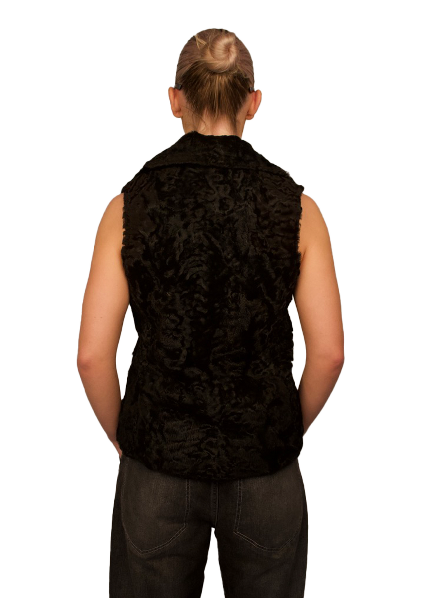 BLACK FUR VEST