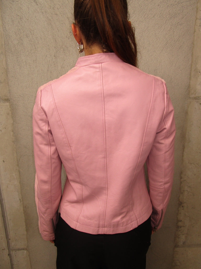 PINK LEATHER JACKET
