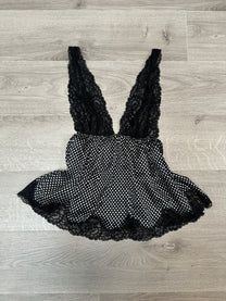 BLACK POLKADOT SLIPTOP