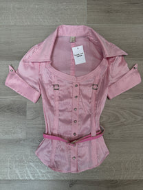 PINK T-SHIRT WITH WAIST BELT