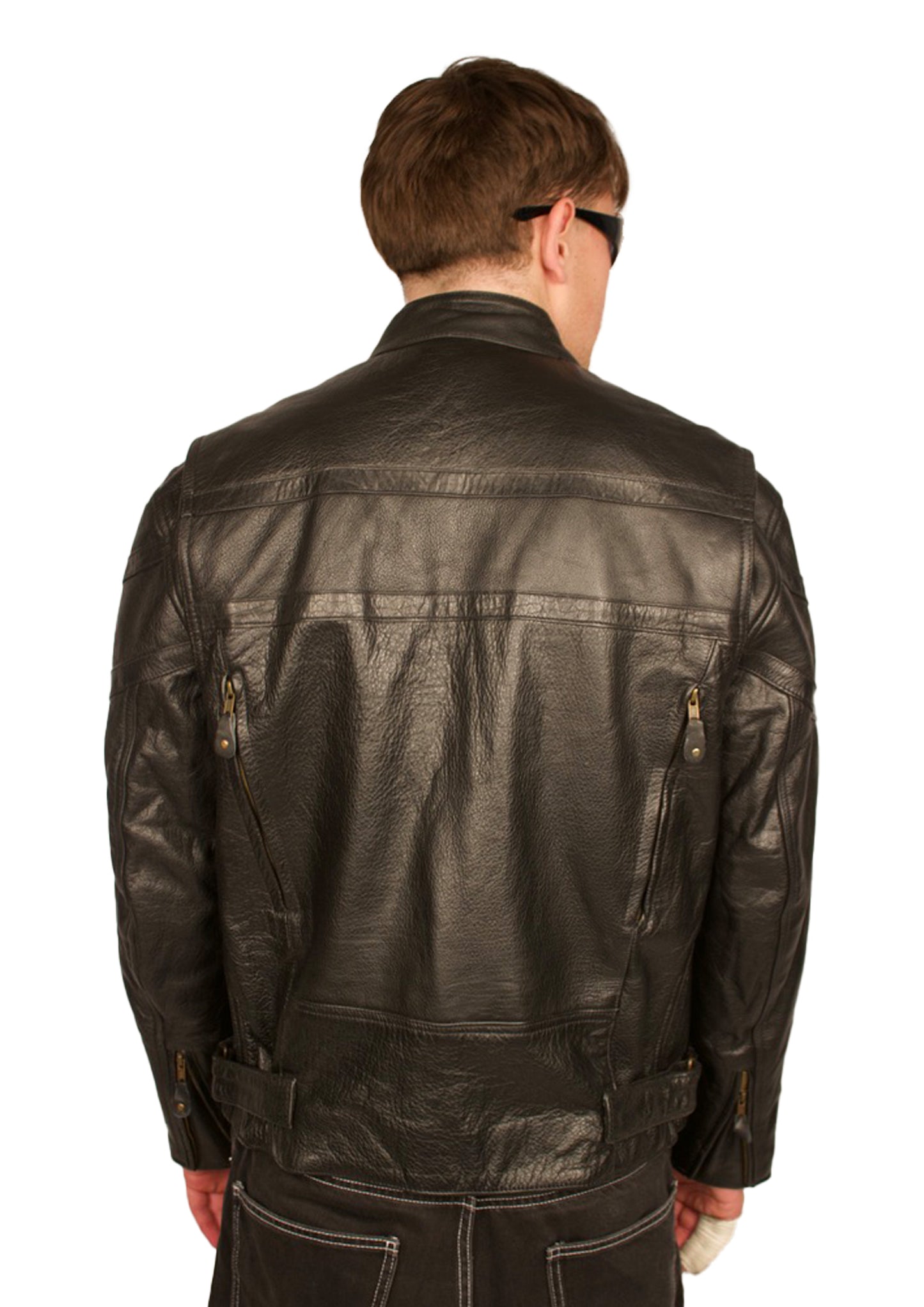 BLACK LEATHER RACER JACKET