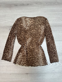MESH LEOPARD LONG-SLEEVE TOP