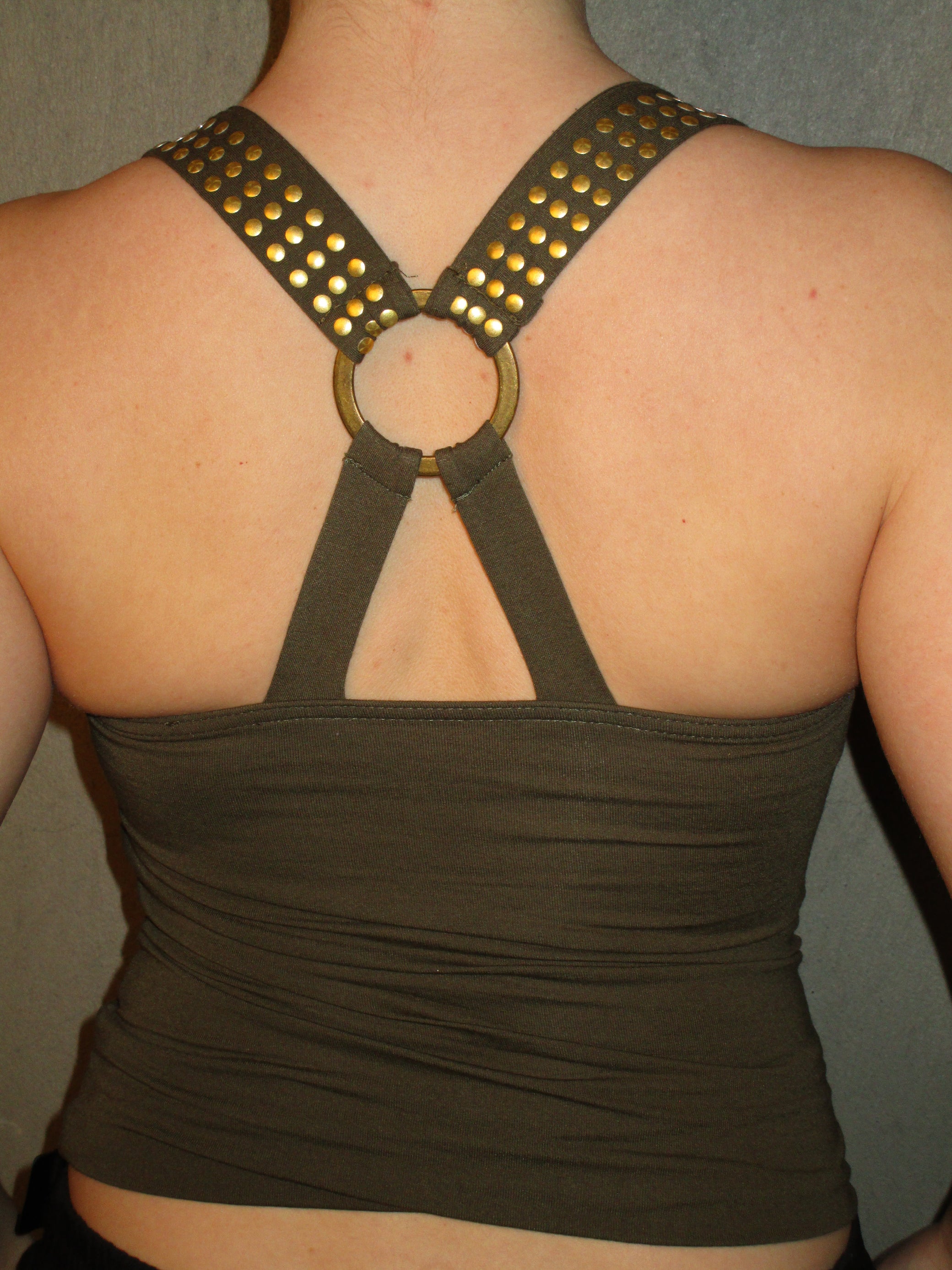 GREEN TOP WITH STUDS