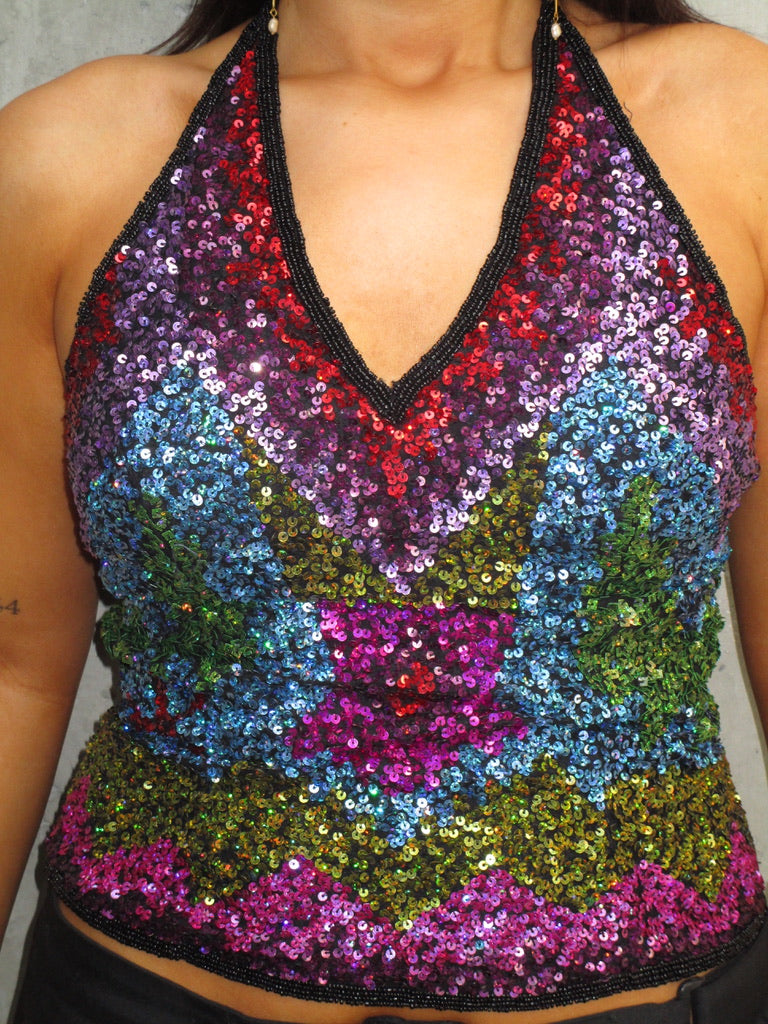 RAINBOW SEQUIN TOP