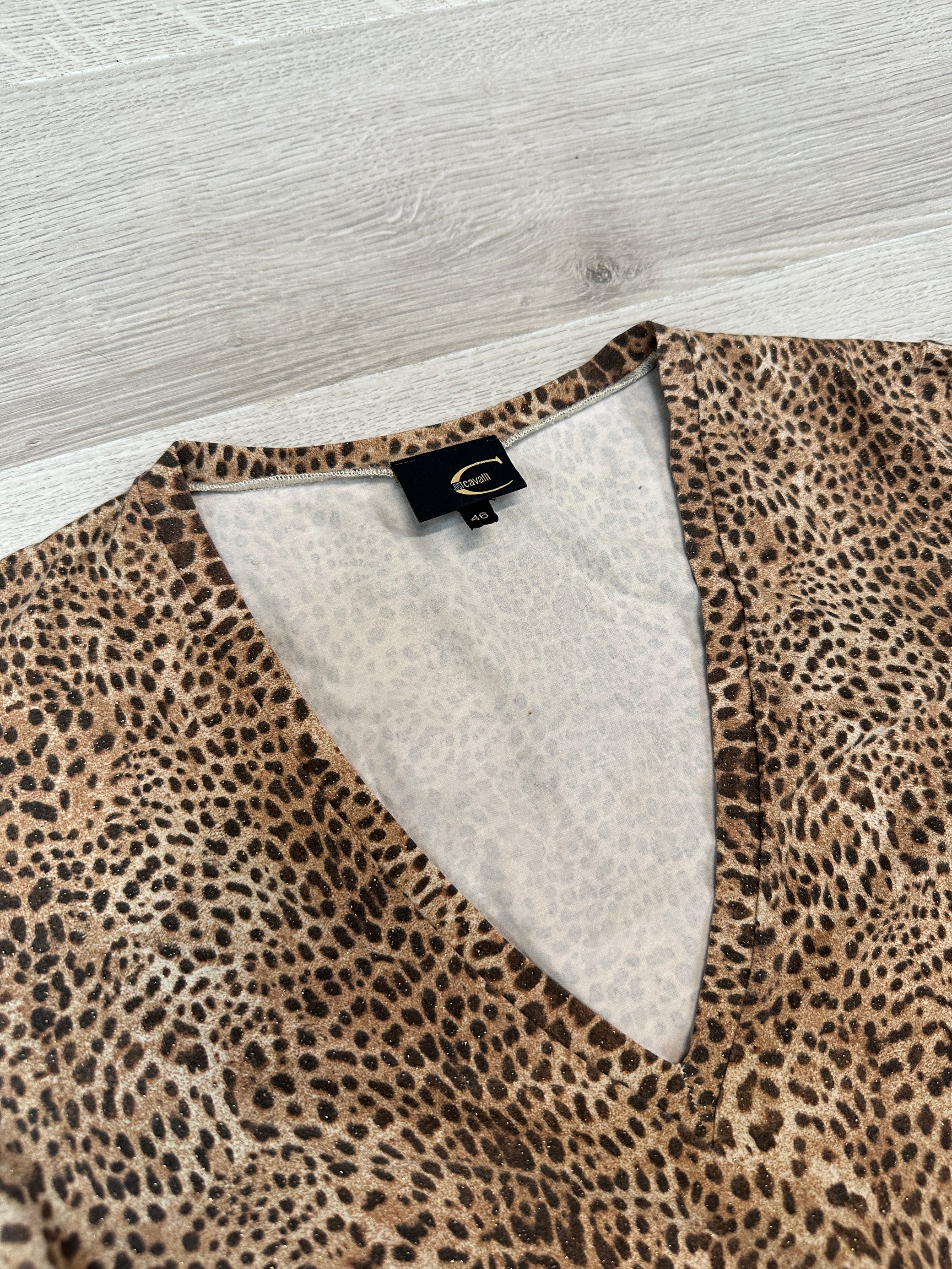 JUST CAVALLI LEOPARD LONG-SLEEVE TOP