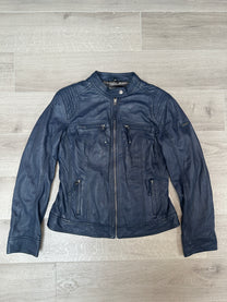 BLUE LEATHER JACKET