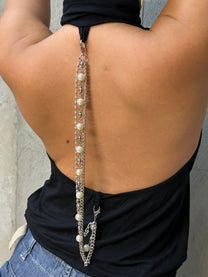 BLACK BACKLESS TOP