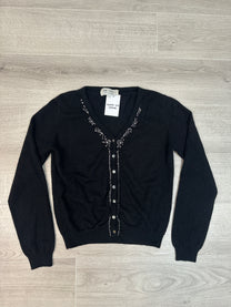 BLACK CARDIGAN WITH BEADS