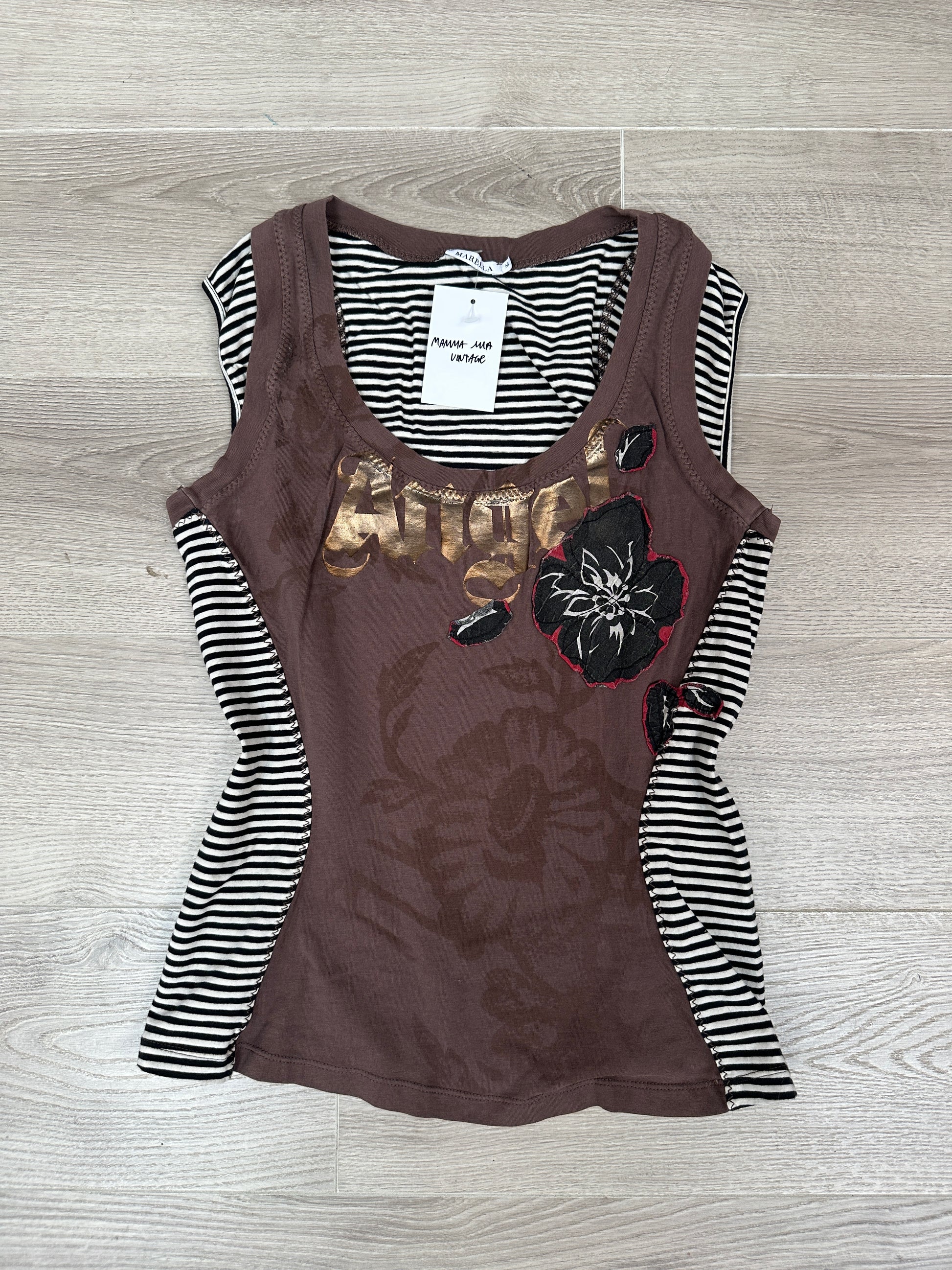 BROWN STRIPED TOP