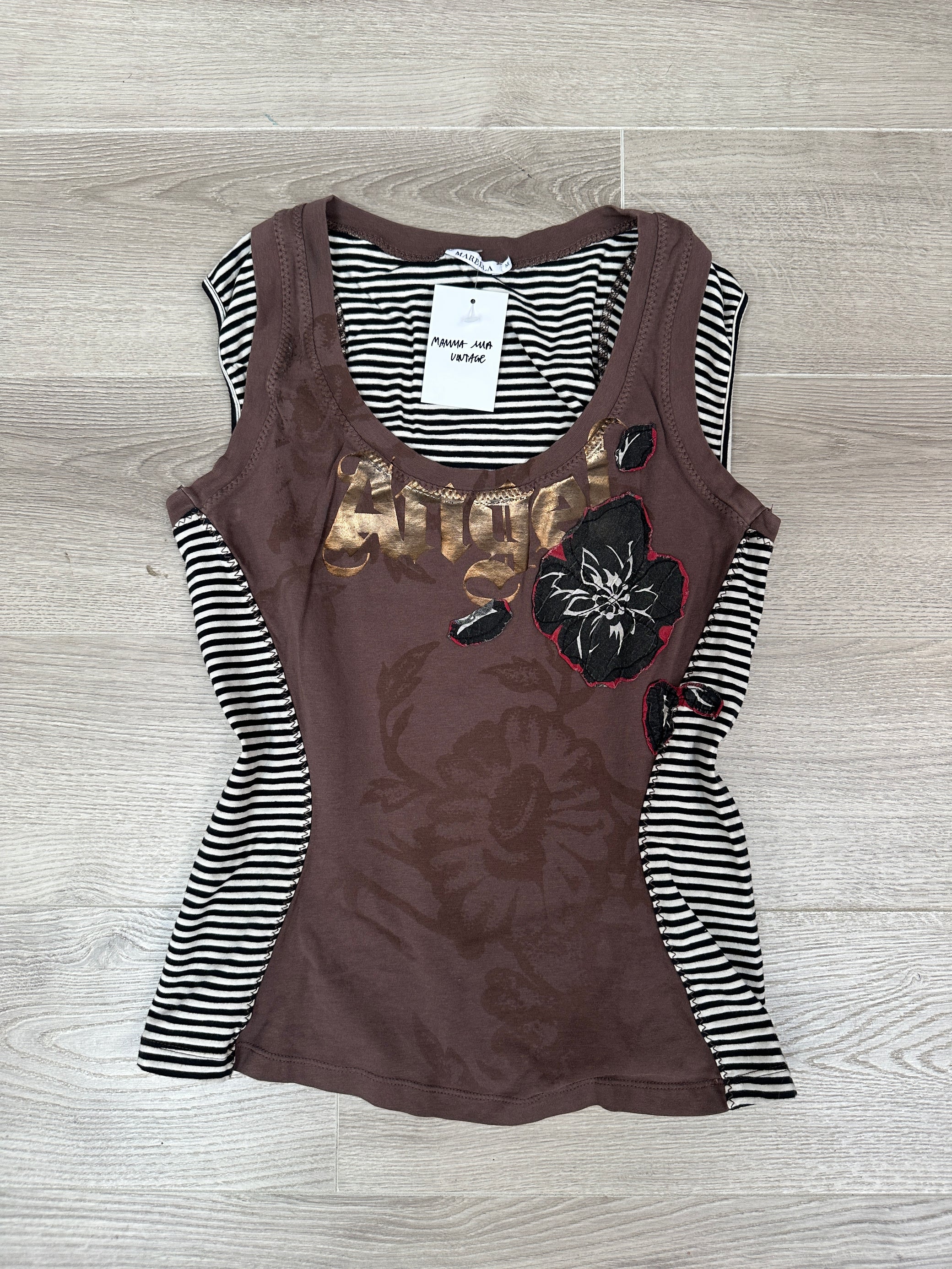 BROWN STRIPED TOP