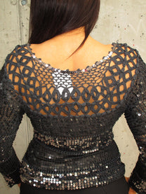 CROCHET SEQUIN SWEATER