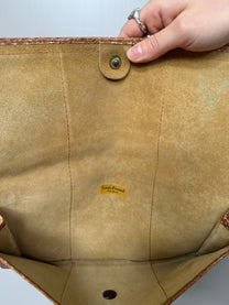 BROWN LEATHER CLUTCH BAG