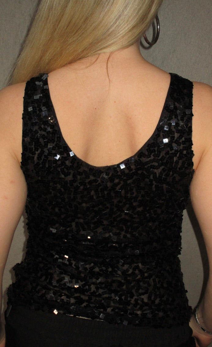 BLACK SEQUIN TOP