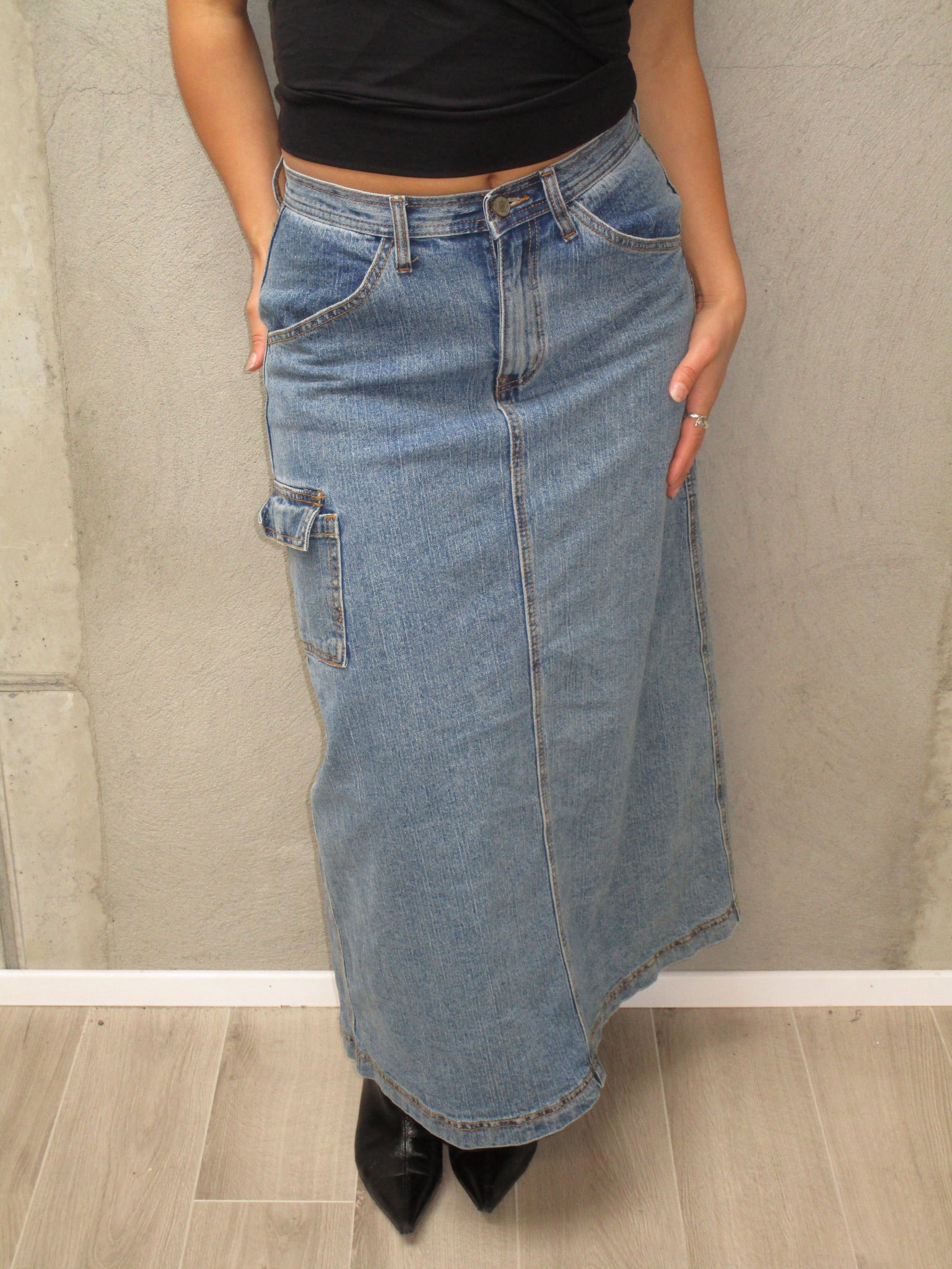 DENIM MAXI SKIRT