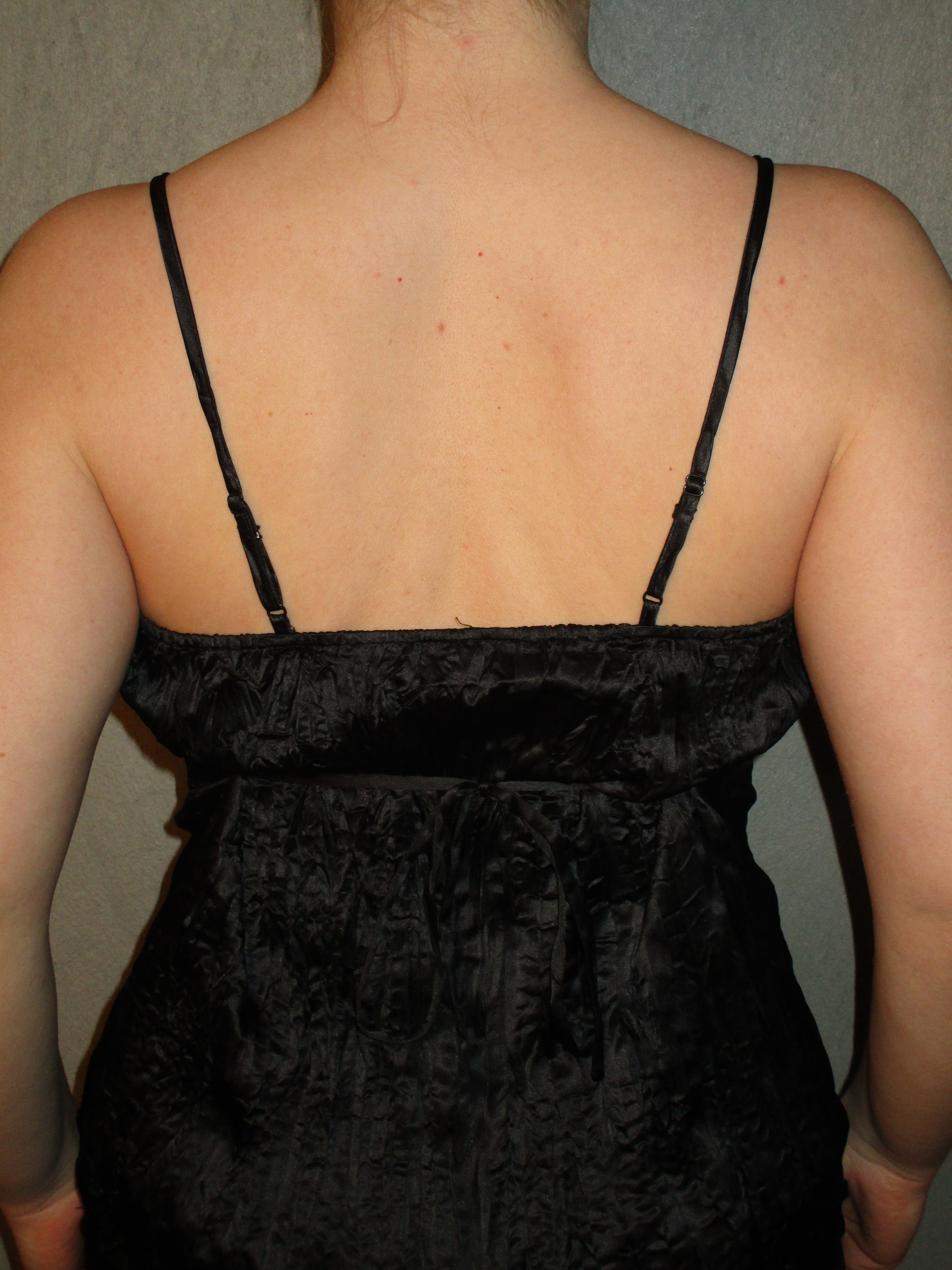 BLACK SATIN TOP