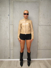 Cream leather jacket