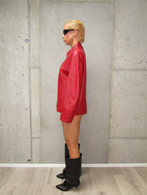 Red leather jacket