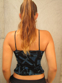 TANK TOP WITH BLUE PRINT