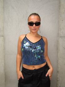 BLUE SEQUIN TOP