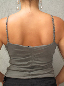 BROWN MESH TOP