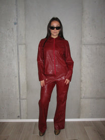 DARK RED LEATHER SET