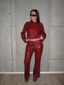 DARK RED LEATHER SET