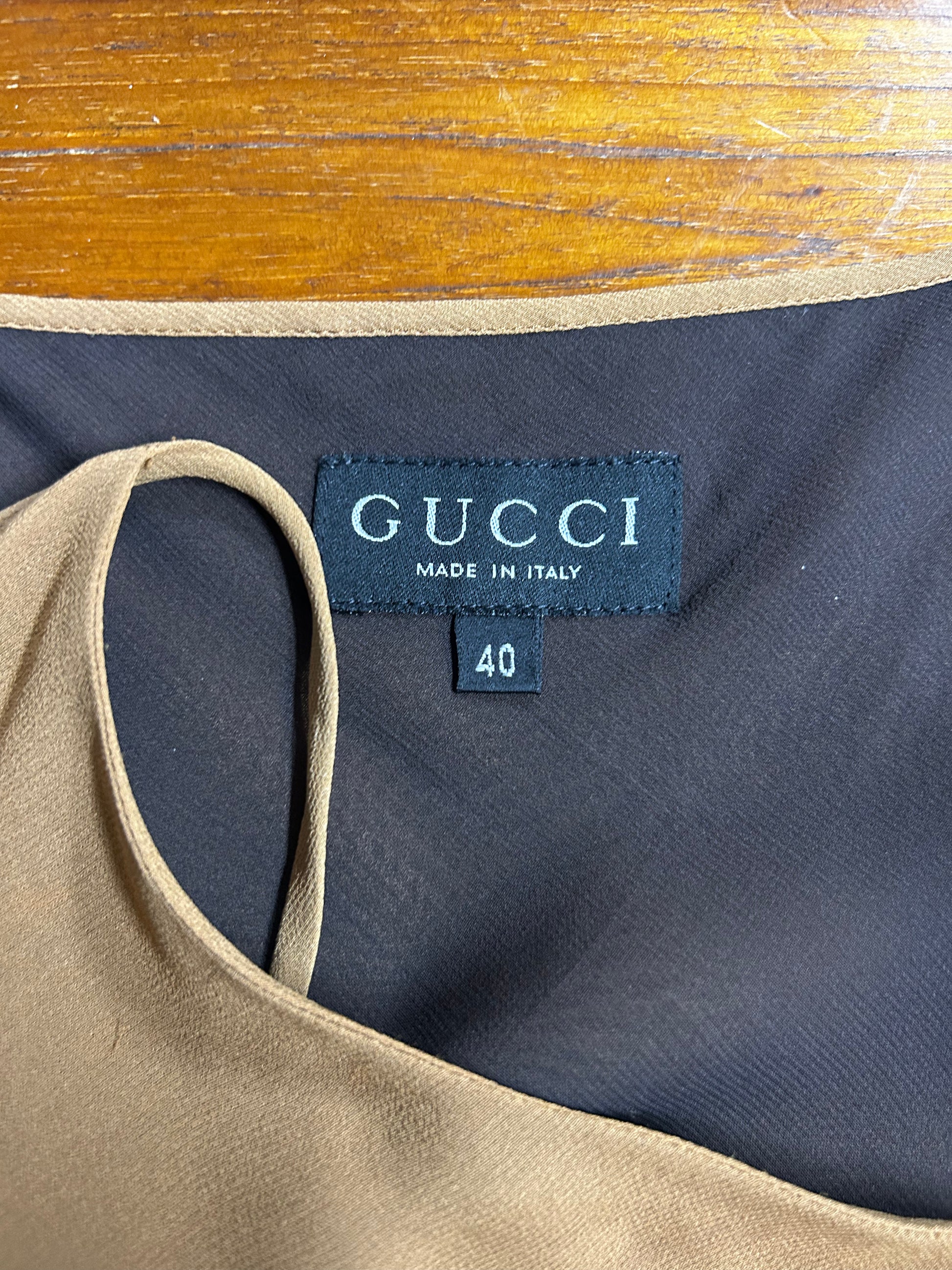 GUCCI BY TOM FORD SLIP DRESS IN CARAMEL
