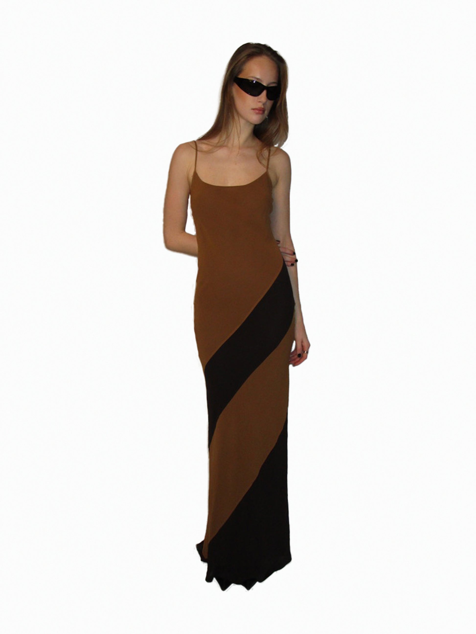 GUCCI BY TOM FORD SLIP DRESS IN CARAMEL